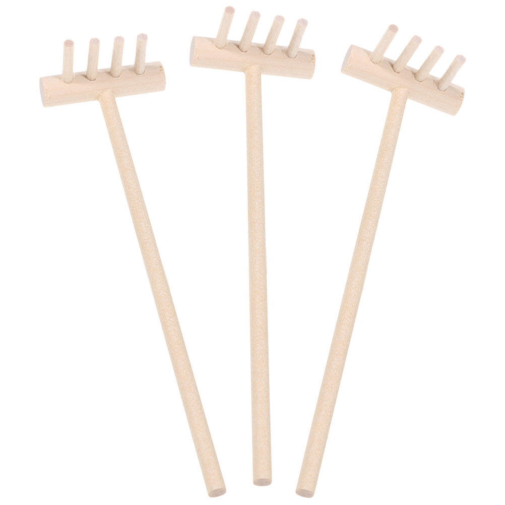 Zen Gardening Tools - Ensemble de Mini râteaux en bambou,