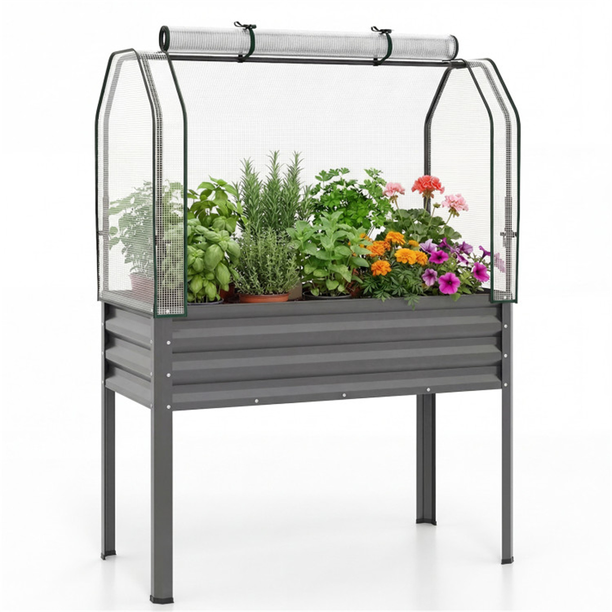 Raised Bed Planter Box - Jardinière surélevée en métal 3-en-1 avec