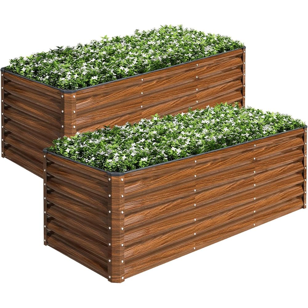 Raised Bed Planter Box - Kit de 2 jardinières surélevées galvanisées