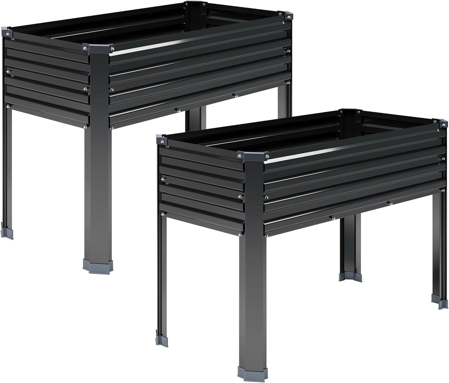 Raised Bed Planter Box - 2 jardinières surélevées galvanisées avec pieds,