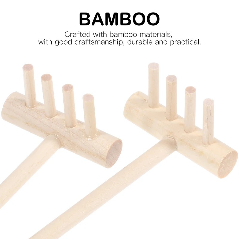 Zen Gardening Tools - Ensemble de 6 mini-raquettes en bambou