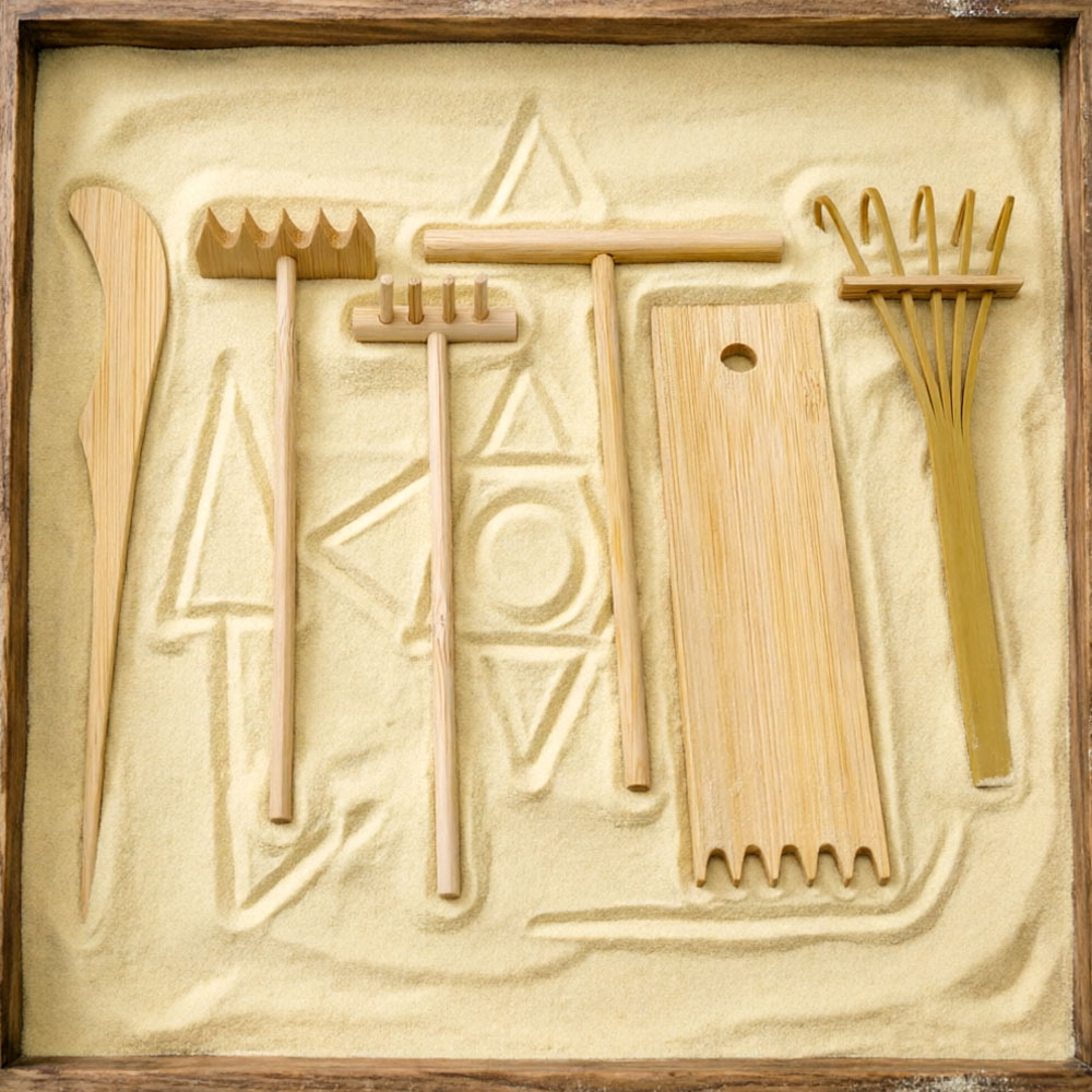 Zen Gardening Tools - Kit de 6 râteaux à sable