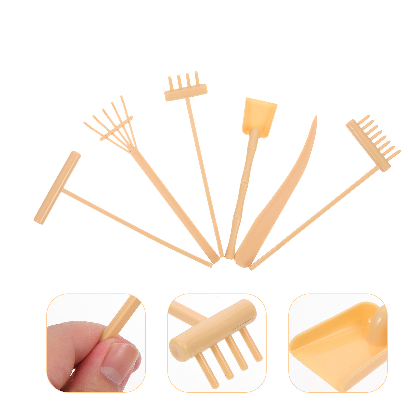 Zen Gardening Tools - 6 pièces d'outils pour bac à