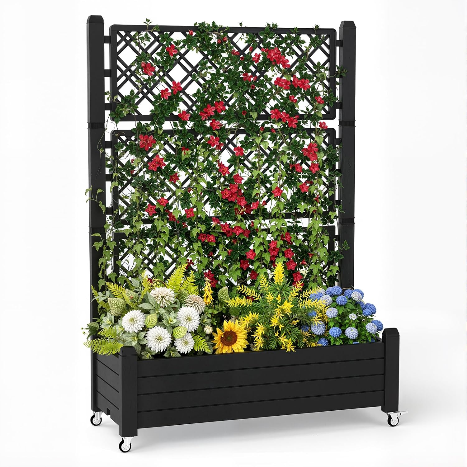 Raised Bed Planter Box - Bac de jardin surélevé avec treillis,