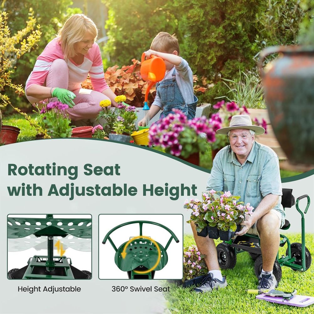 Siège de jardin avec roulettes - Gardening Tools Basket avis et prix