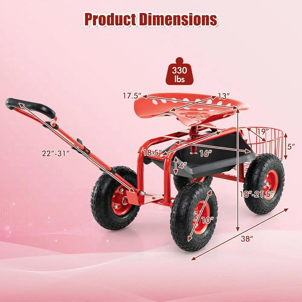 Chariot de jardin réglable ave - Gardening Tools Basket avis et prix