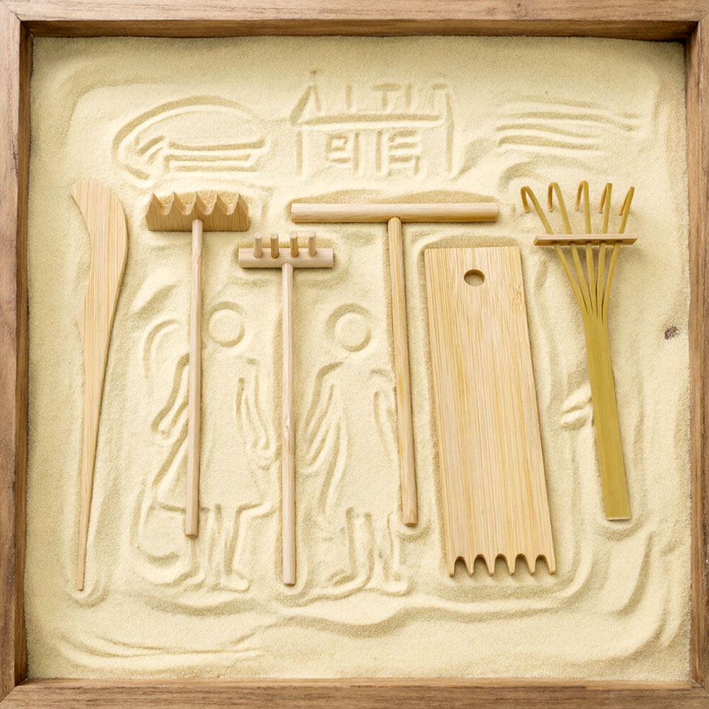 Kit de 6 râteaux à sable en ba - Zen Gardening Tools avis et prix